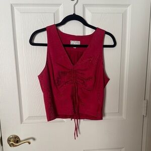 Vintage Alberto Makali Deep Red Tank Top size 8 snakeskin